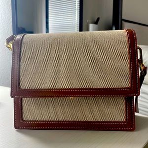 Jw pei mini flap cross body- beige canvas